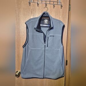 Timberland Gray Zip-Up Fleece Vest, Men's XL